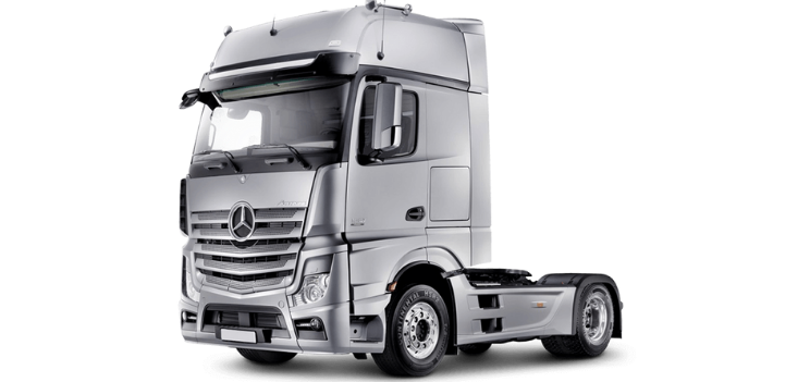 Silberner LKW (Sattelzugmaschine)